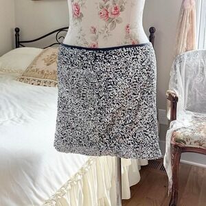 silver‎ sequin mini skirt  Y2K express silver sequin mini skirt size large